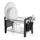 Escorredor de Louça Preto com Porta-Talheres Removível