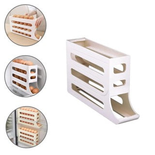 Suporte Organizador de Ovos Deslizante para Geladeira – Capacidade até 25 Ovos